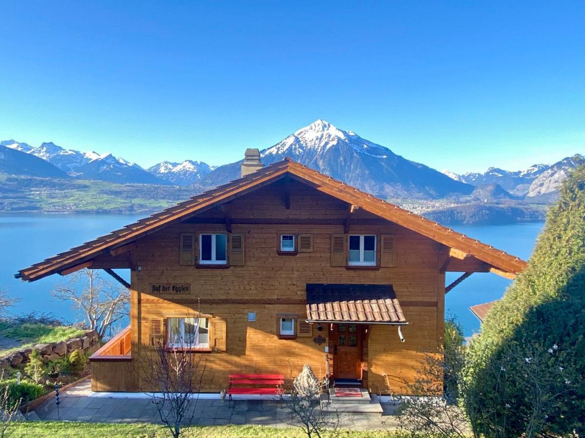 Chalet Egglen "Typical Swiss House, Best Views, Private Jacuzzi" Sigriswil Εξωτερικό φωτογραφία