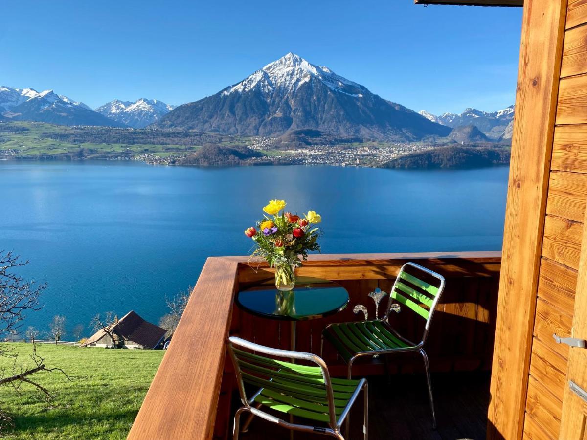 Chalet Egglen "Typical Swiss House, Best Views, Private Jacuzzi" Sigriswil Εξωτερικό φωτογραφία