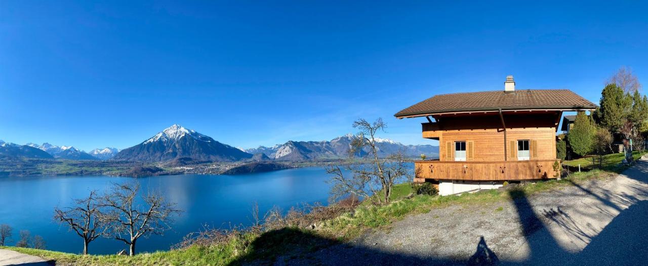 Chalet Egglen "Typical Swiss House, Best Views, Private Jacuzzi" Sigriswil Εξωτερικό φωτογραφία