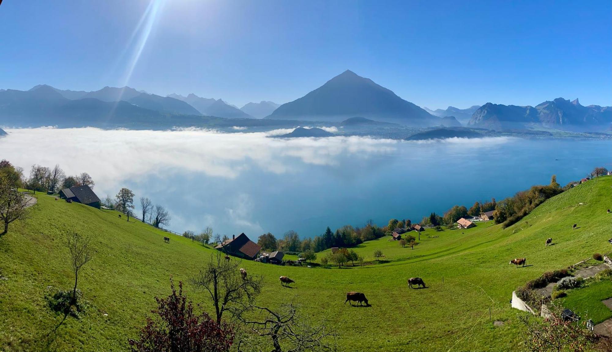 Chalet Egglen "Typical Swiss House, Best Views, Private Jacuzzi" Sigriswil Εξωτερικό φωτογραφία