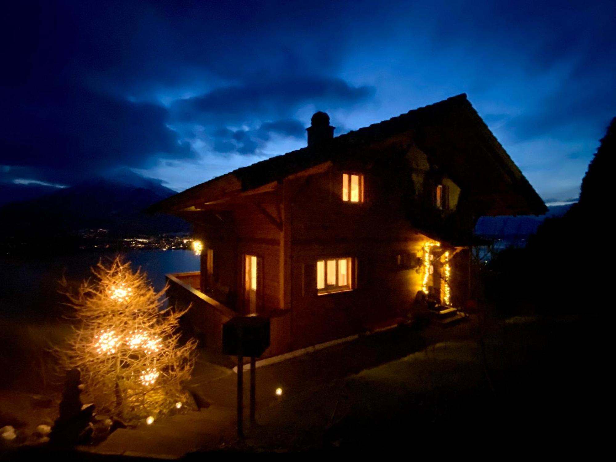 Chalet Egglen "Typical Swiss House, Best Views, Private Jacuzzi" Sigriswil Εξωτερικό φωτογραφία