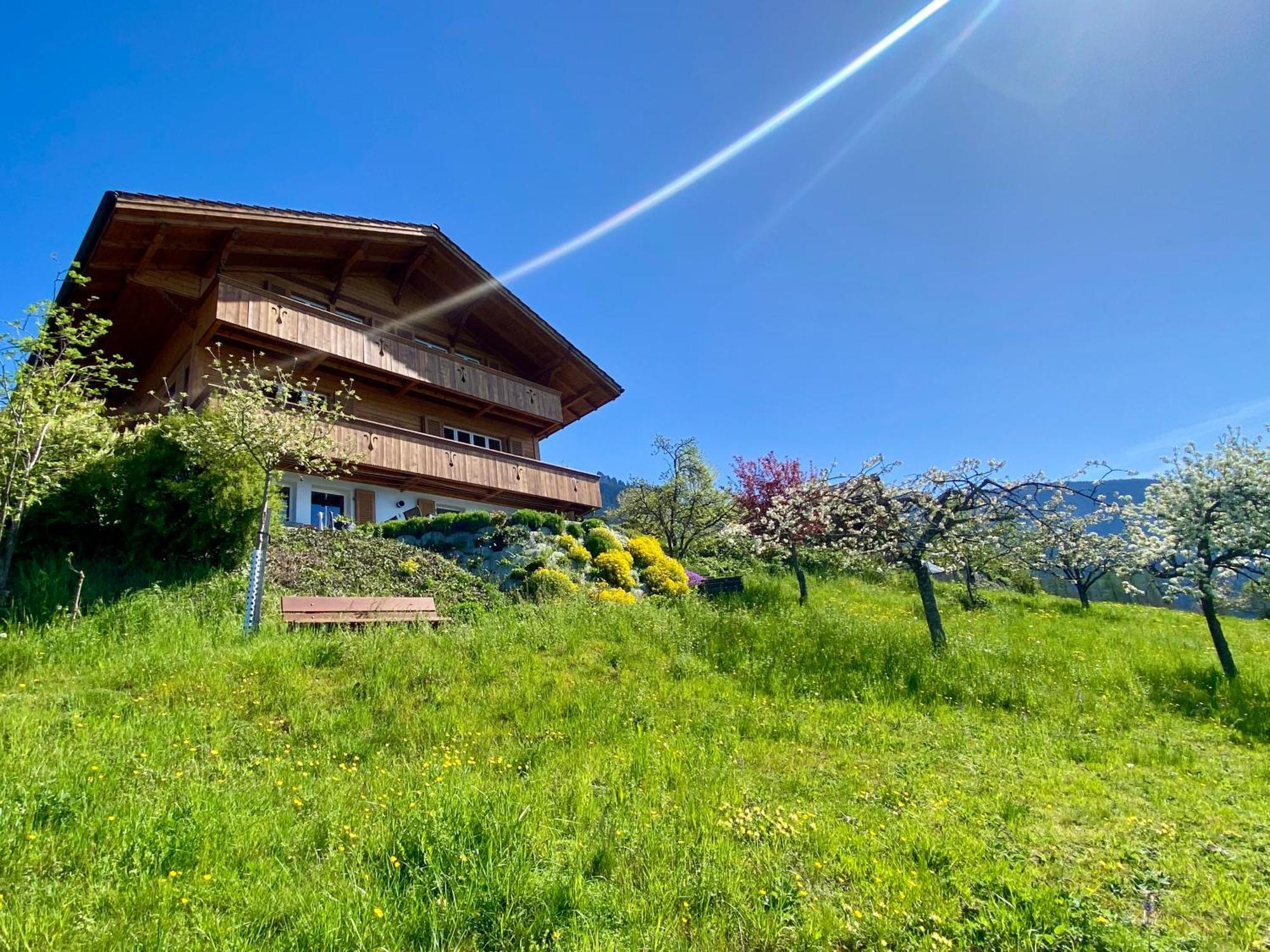 Chalet Egglen "Typical Swiss House, Best Views, Private Jacuzzi" Sigriswil Εξωτερικό φωτογραφία