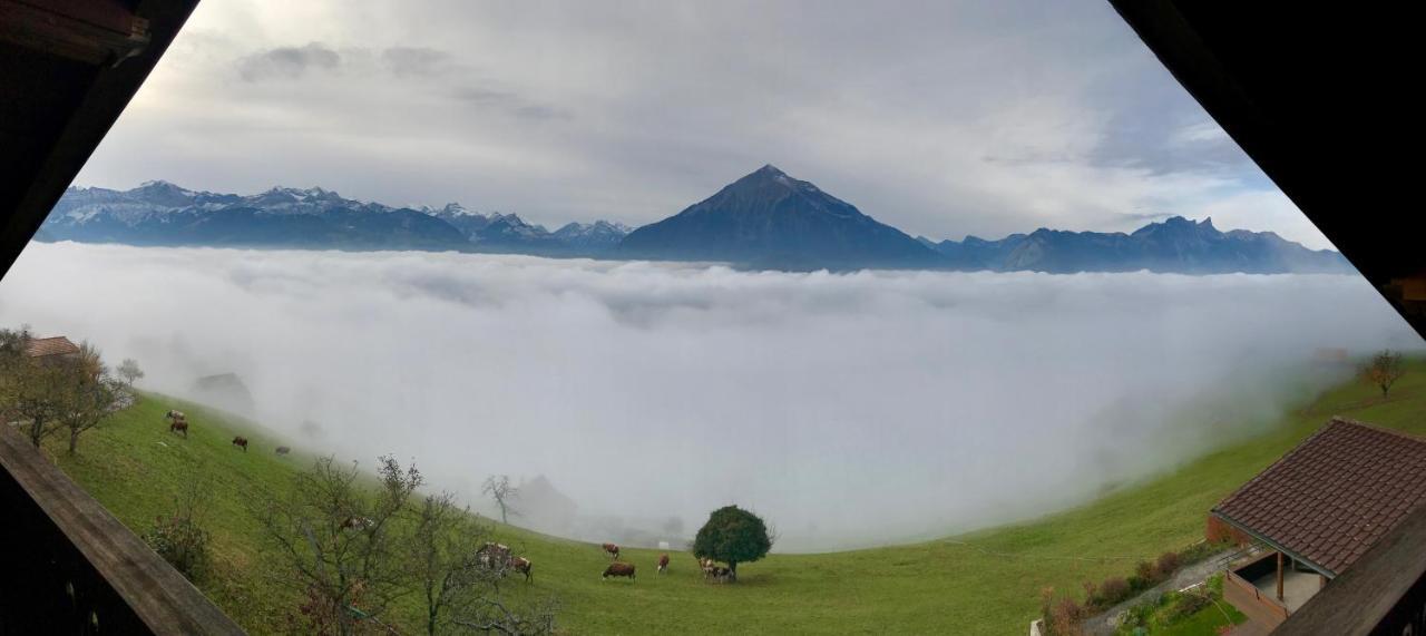 Chalet Egglen "Typical Swiss House, Best Views, Private Jacuzzi" Sigriswil Εξωτερικό φωτογραφία